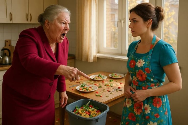 «Переделай всё и обслужи гостей как положено!» — орала свекровь. Но в тот вечер хозяйкой стала я