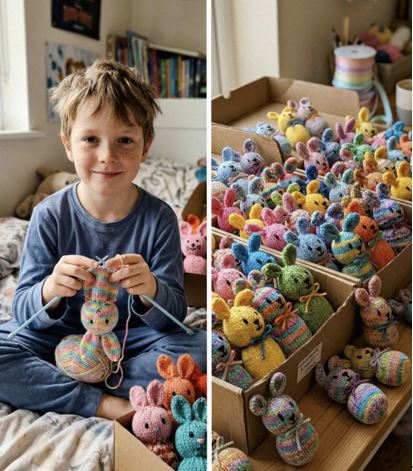 Моему 9-летнему внуку связал 100 пасхальных зайчиков для больных детей из свитеров своей покойной мамы — когда моя новая невестка выбросила их, назвав ‘мусором’, мой сын преподал ей урок